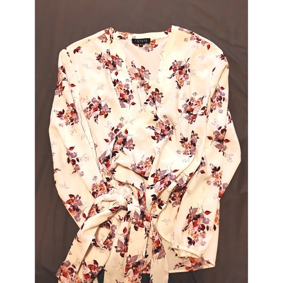 1.STATE Tops - 🌸1.STATE Floral Wrap Peasant Boho whimsygoth top preppy Long Sleeve V-Neck